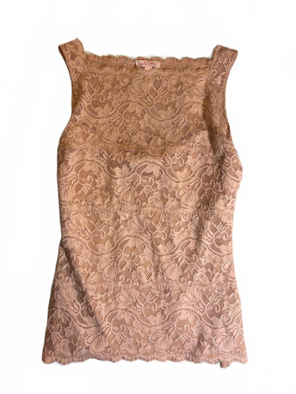 Haute Contour by SPANX beige lace sleeveless top - Large